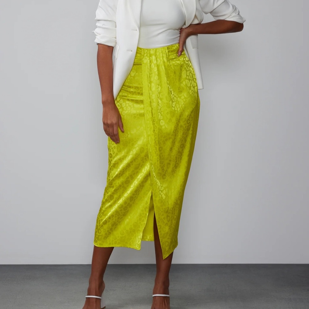 Leopard Satin Midi Skirt